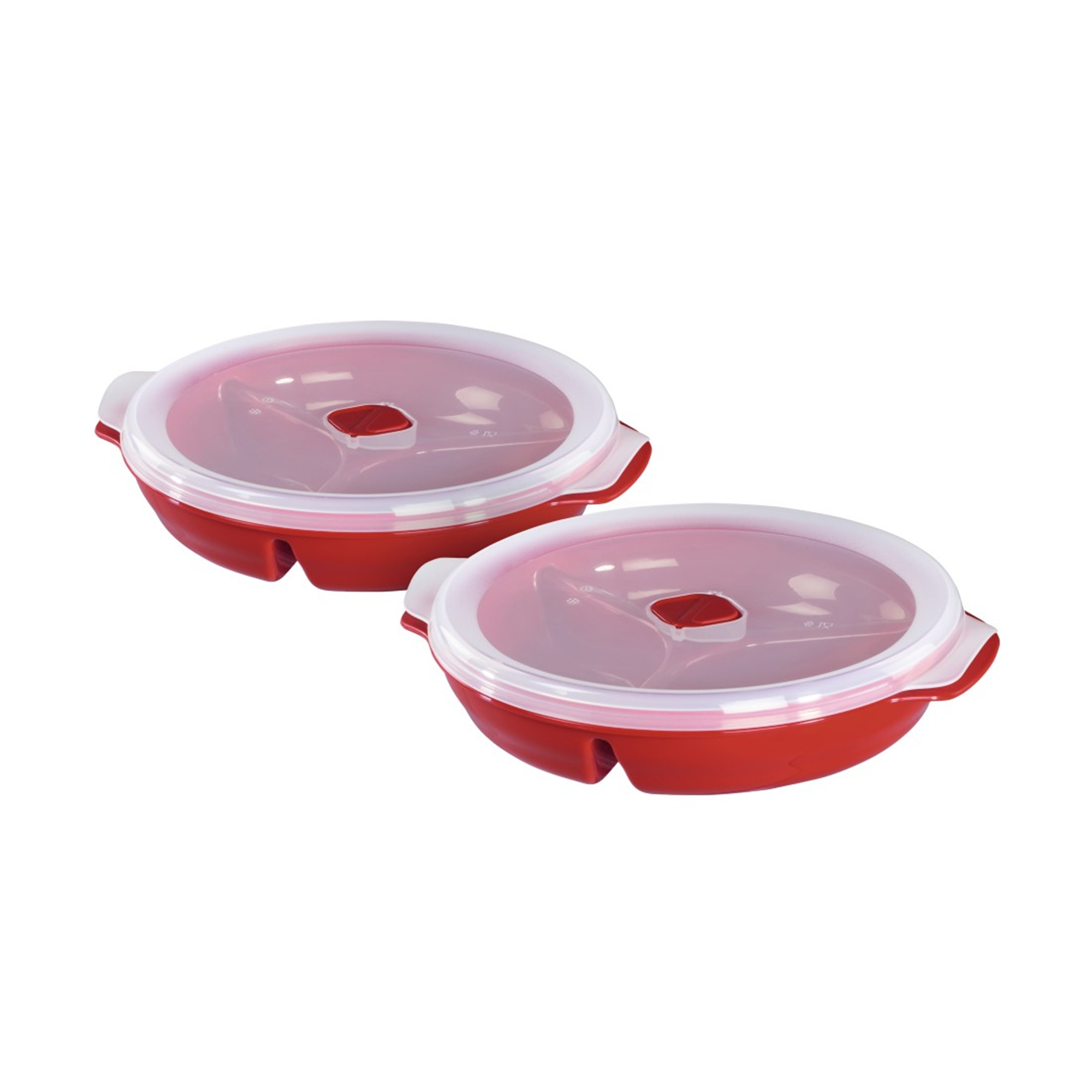 XAVAX 2-teiliges Mikrowellenteller-Set Rot Frischhaltedosen
