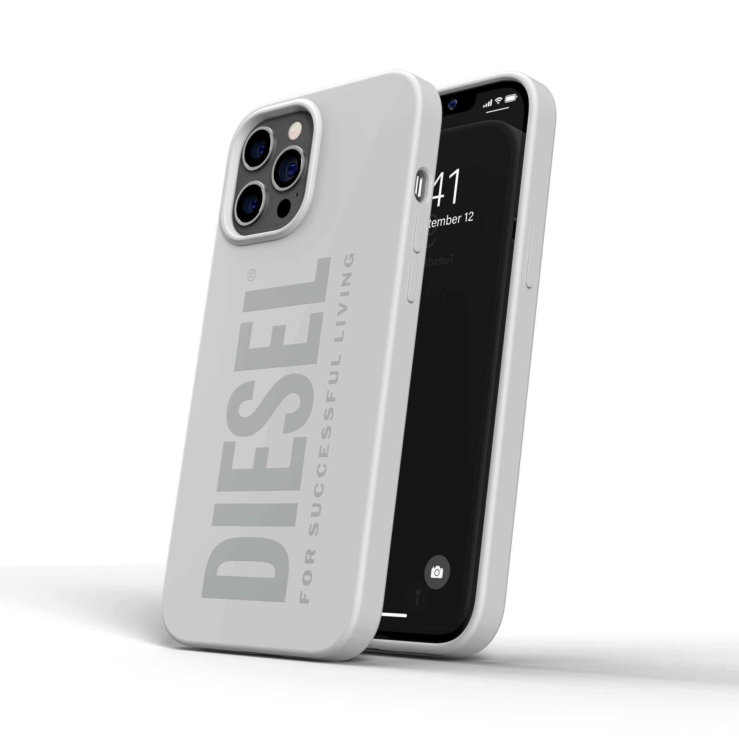 DIESEL Silicone Case, Backcover, WHITE IPHONE 12 APPLE, MAX, PRO