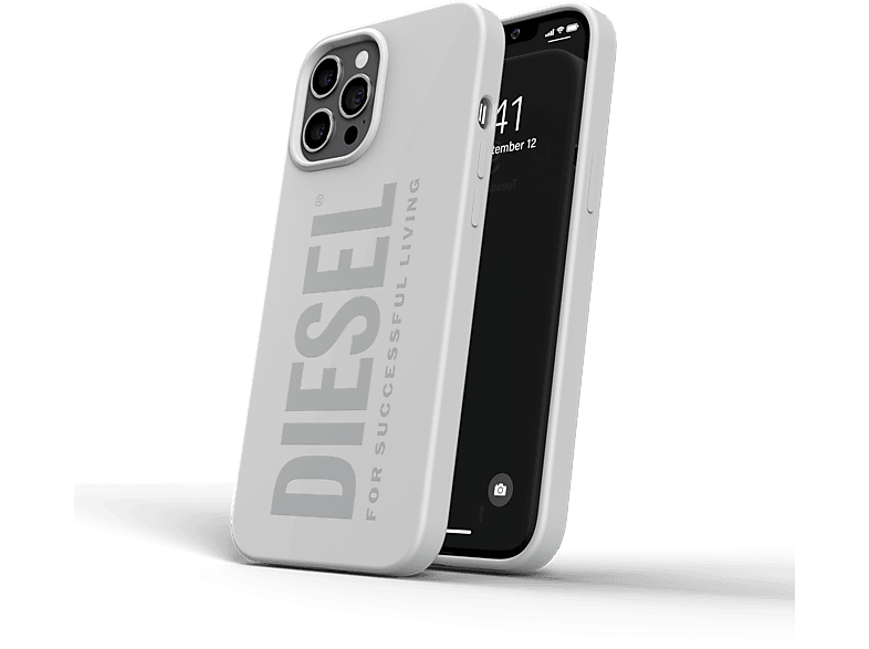 DIESEL Silicone Case, Backcover, APPLE, IPHONE 12 PRO MAX, WHITE