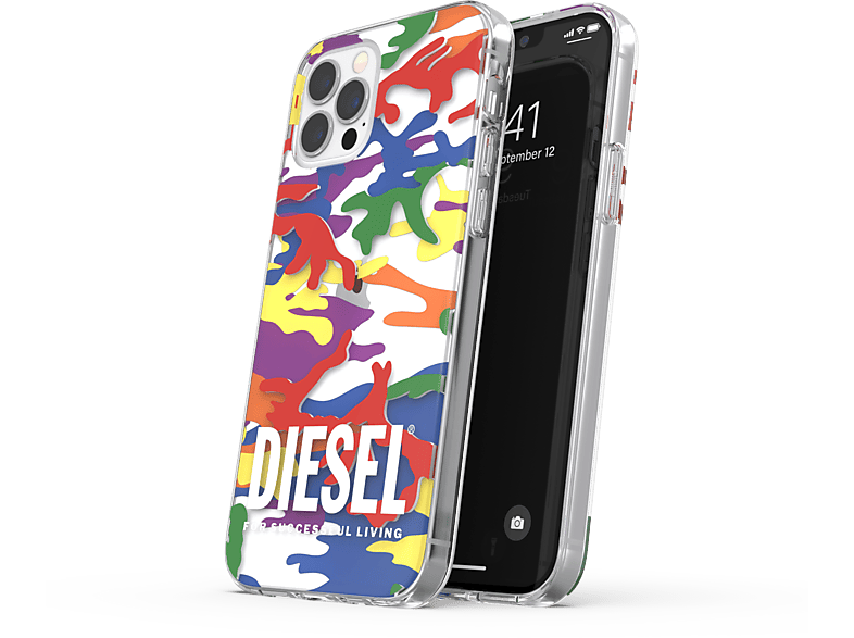Camo PRO, Clear APPLE, COLOURFUL IPHONE 12/12 DIESEL Pride AOP, Case Backcover,