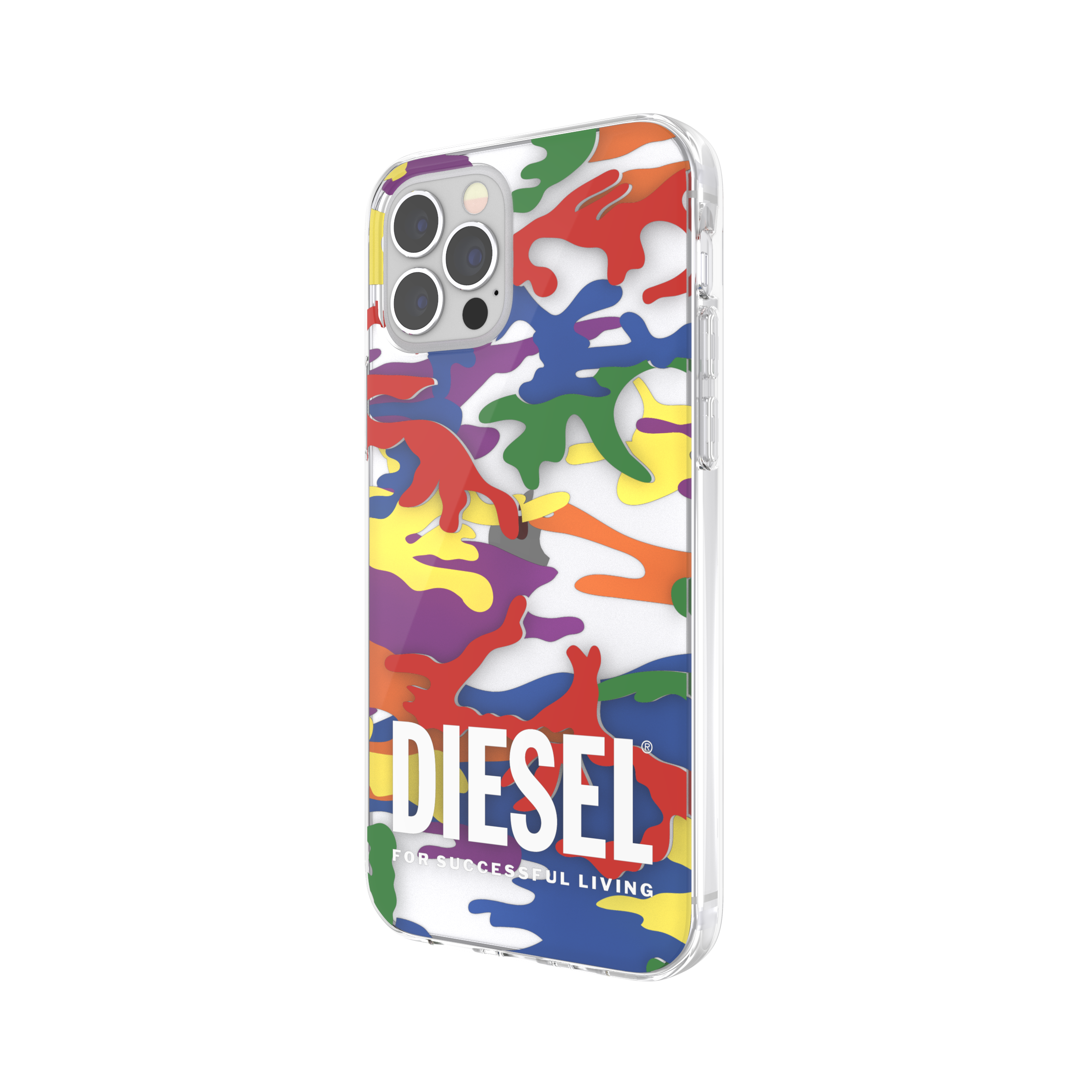 DIESEL Clear Case APPLE, Backcover, 12/12 IPHONE Camo Pride AOP, PRO, COLOURFUL