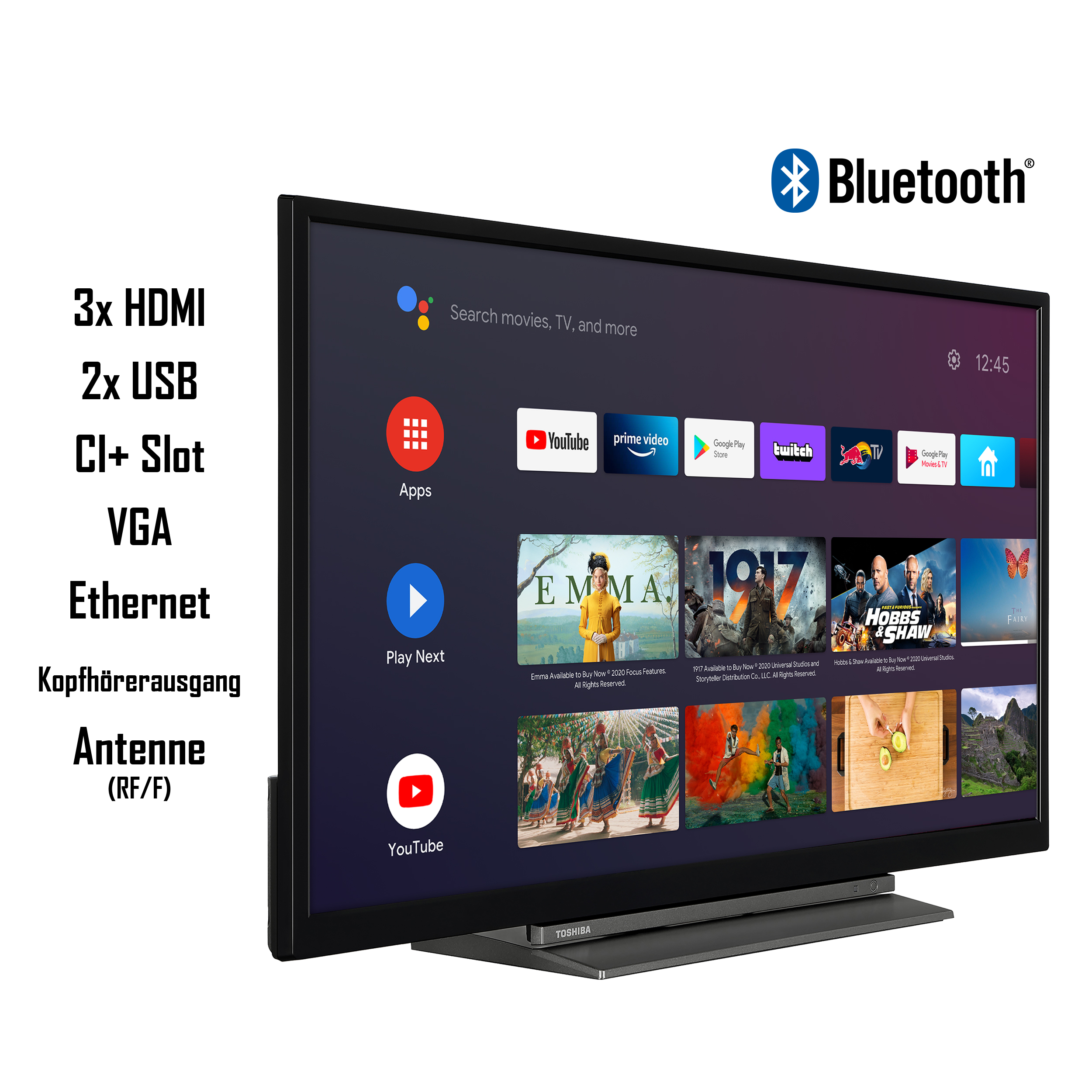 TV) 32 32WA3B63DAZ HD-ready, SMART (Flat, TOSHIBA cm, 80 / TV LED Zoll