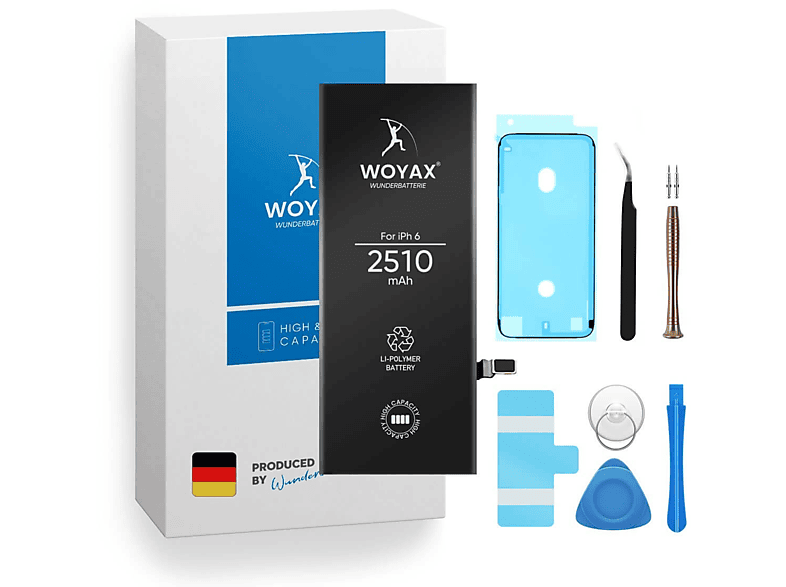 WOYAX Wunderbatterie Akku für iPhone 6 Hohe Kapazität Li-Ionen Handy-Akku, 3.82 Volt, 2510mAh