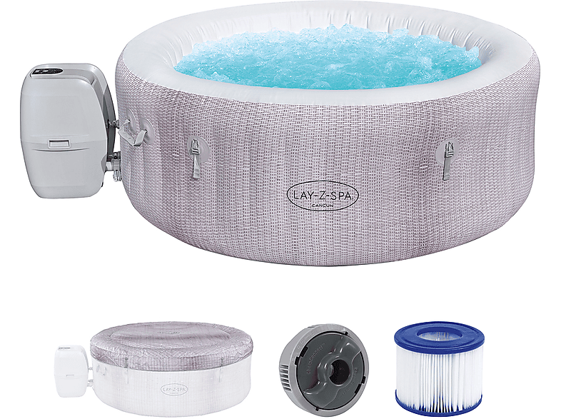 BESTWAY LAYZSPA Spa Cancun AirJet Ø 180 x 66 cm rund Whirlpool, Rosenweiß SATURN