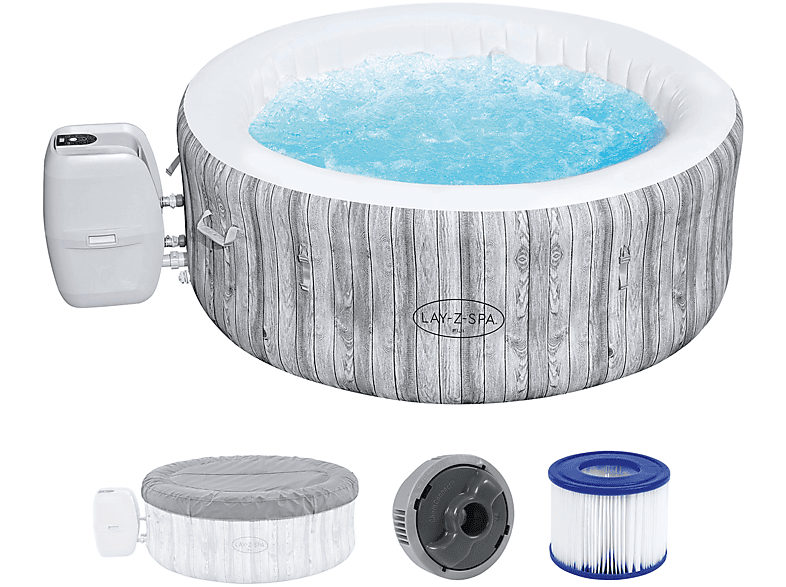 BESTWAY LAYZSPA Spa Fiji AirJet Ø 180 x 66 cm rund Whirlpool, Holz