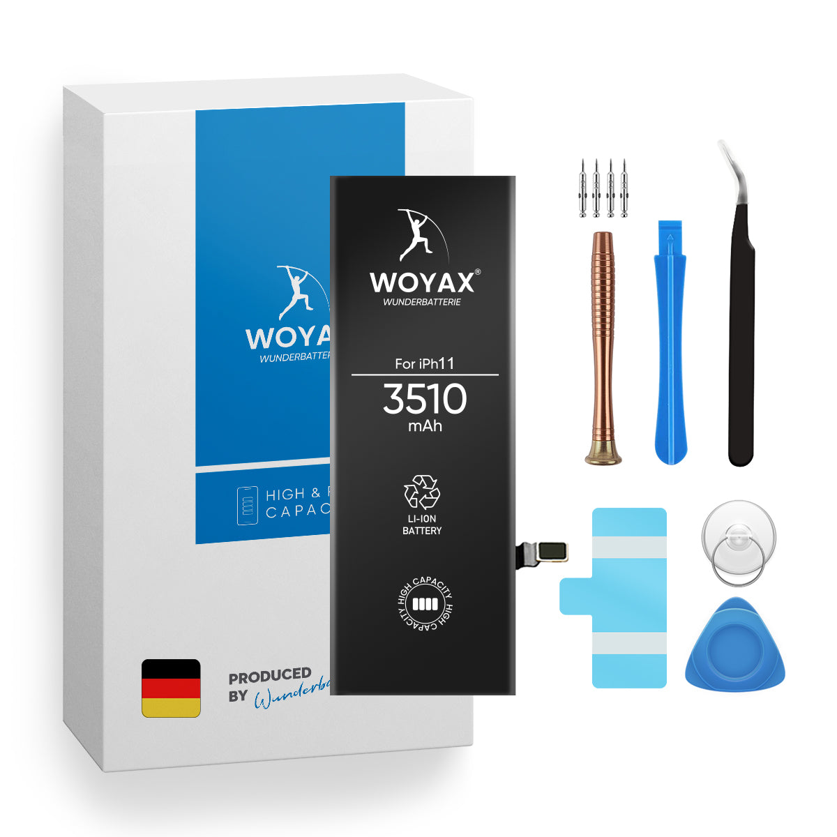 WOYAX Wunderbatterie Akku für iPhone Volt, Li-Ionen Ersatzakku 3.83 3510mAh Kapazität 11 Hohe Handy-Akku