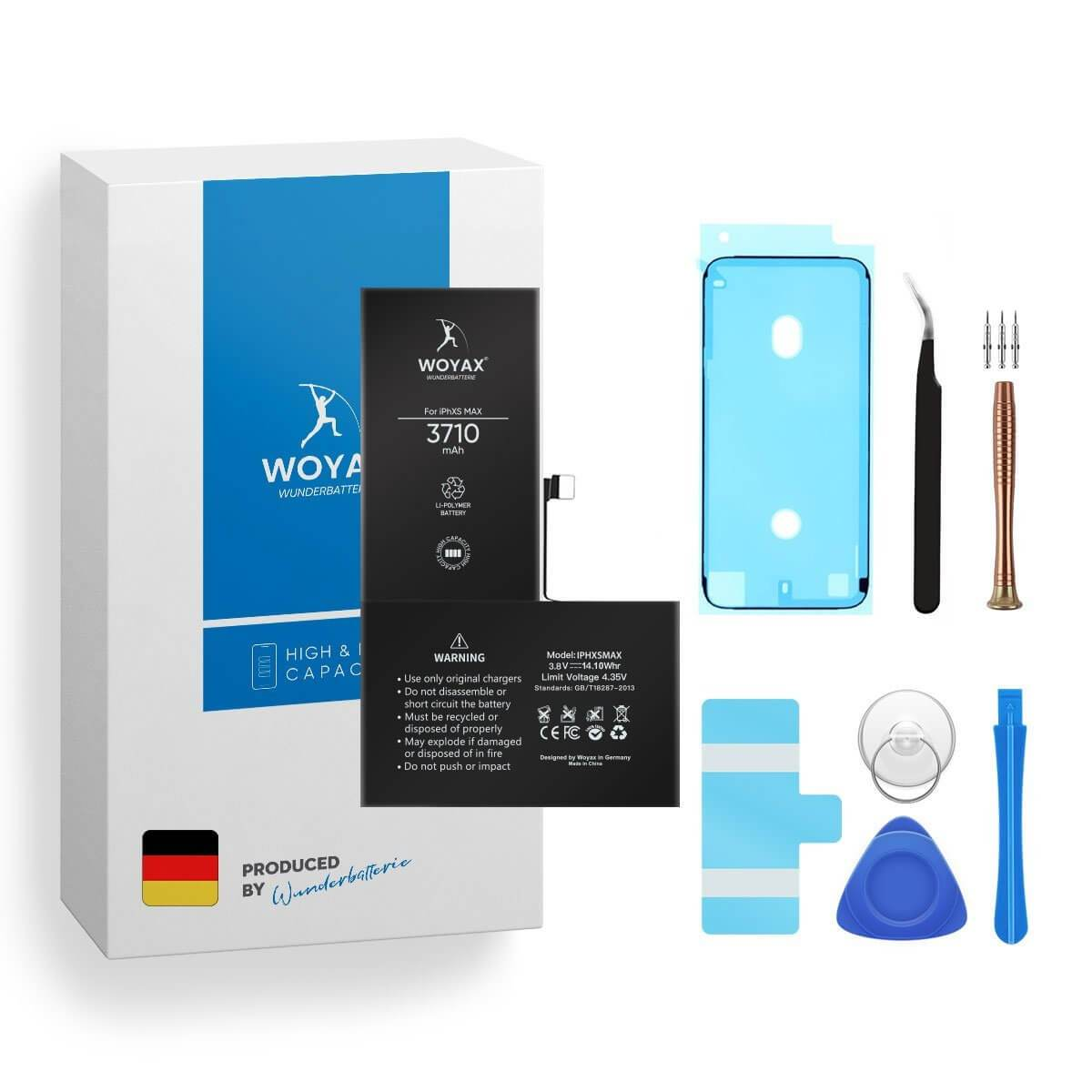 Kapazität Akku iPhone Ersatzakku Hohe Handy-Akku, 3710mAh 3.8 Wunderbatterie für Max WOYAX Li-Ionen Volt, XS