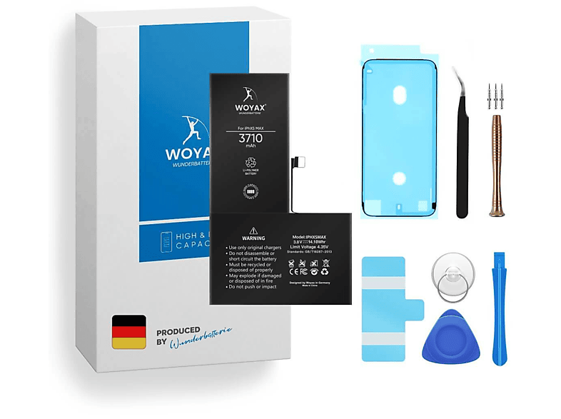 WOYAX Wunderbatterie Akku für iPhone XS Max Hohe Kapazität Ersatzakku Li-Ionen Handy-Akku, 3.8 Volt, 3710mAh