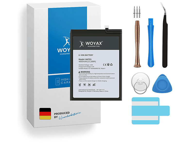 / Handy-Akku, Ersatzakku Volt, 9 Huawei 3.82 - WOYAX 9 Akku Pro für Mate 4000mAh Mate Li-Ionen HB396689ECW Wunderbatterie