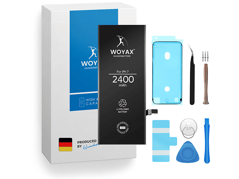 WOYAX Wunderbatterie Akku für iPhone 7 Hohe Kapazität Ersatzakku Li-Ionen Handy-Akku, 3.8 Volt, 2400mAh