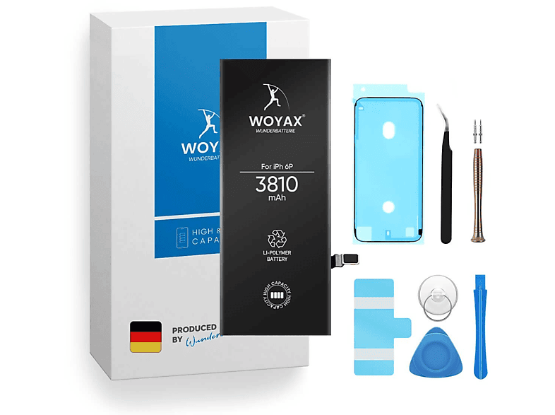 WOYAX Wunderbatterie Li-Ionen iPhone Volt, Ersatzakku Kapazität 3810mAh Hohe Akku 6 3.82 Plus für Handy-Akku