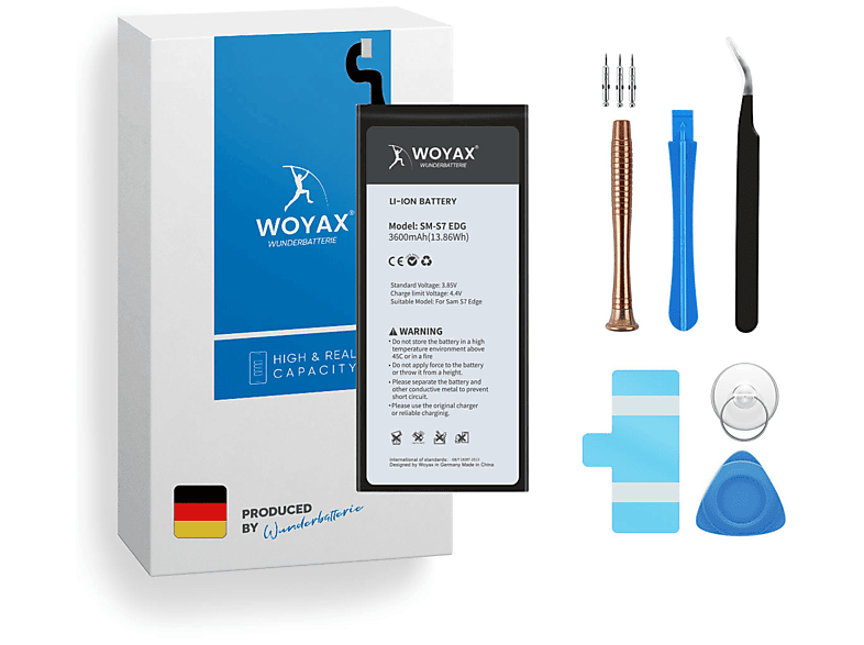WOYAX Wunderbatterie S7 / Galaxy für Volt, 3.85 Samsung Handy-Akku, Akku Ersatzakku EB-BG935ABE Li-Ionen EDGE 3600mAh