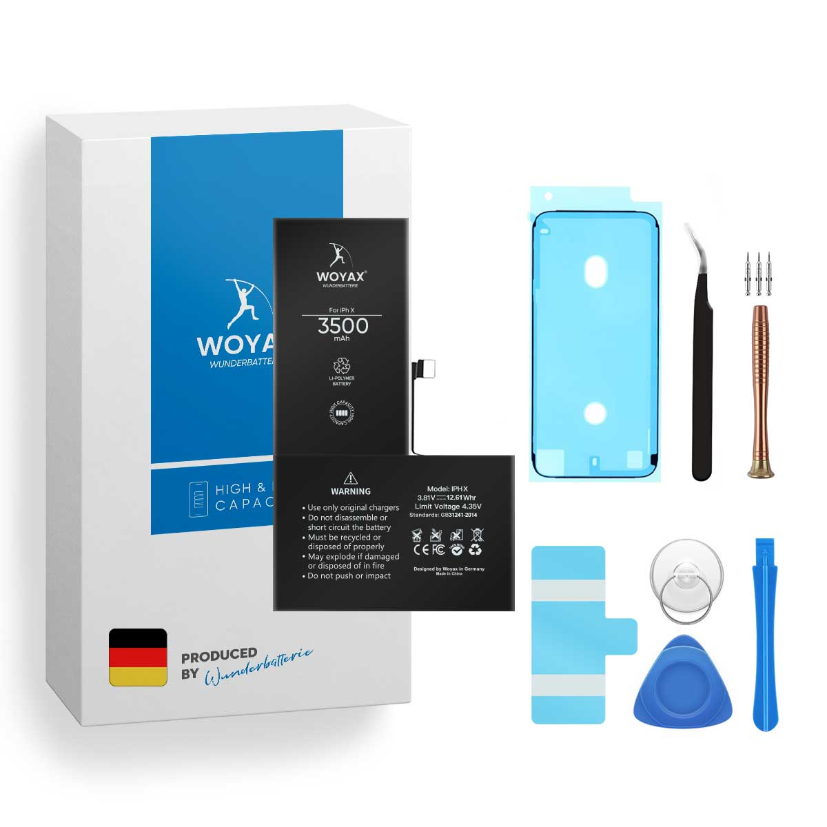 WOYAX Wunderbatterie Akku für Handy-Akku, iPhone Ersatzakku Kapazität X 3500mAh Hohe Li-Ionen 3.81 Volt