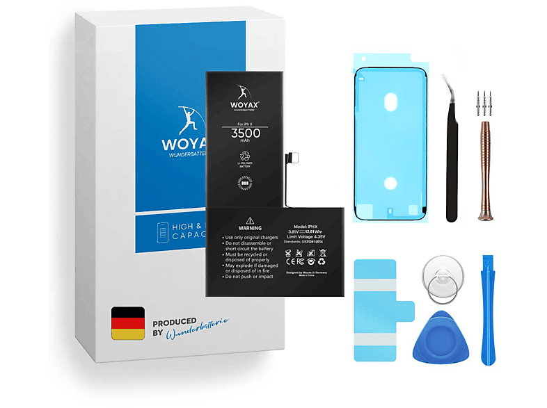 WOYAX Wunderbatterie Akku für iPhone X Hohe Kapazität Ersatzakku Li-Ionen Handy-Akku, 3.81 Volt, 3500mAh