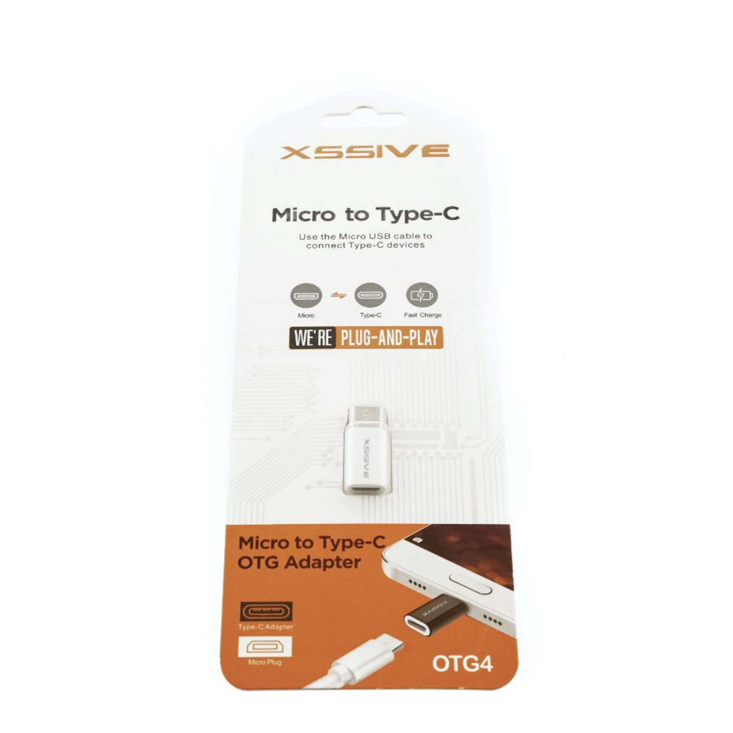 Verpackung des Micro-zu-Type-C OTG-Adapters.