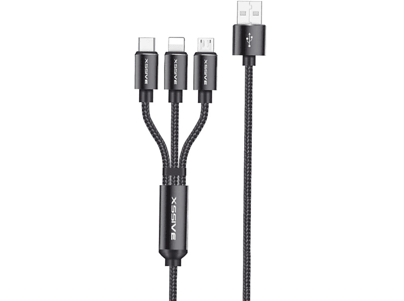 COFI BRAIDED3IN1N Ladegerät Universal, Schwarz