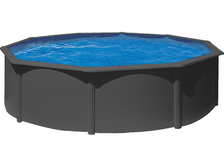 SWIM & FUN Basic Pool Round Ø460 x 120 cm, Anthracite Grey Pool, Grau