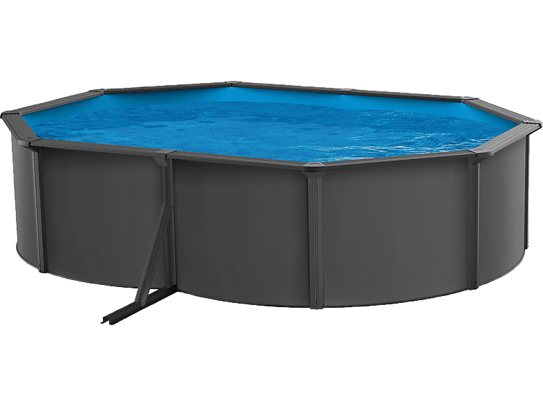SWIM & FUN Basic Pool Oval 490 x 360 x 120 cm, Anthracite Grey Pool