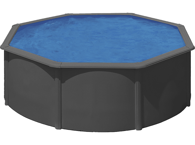 SWIM & FUN Basic Pool Round Ø360 x 120 cm, Anthracite Grey Pool, Grau | Aufstellpools