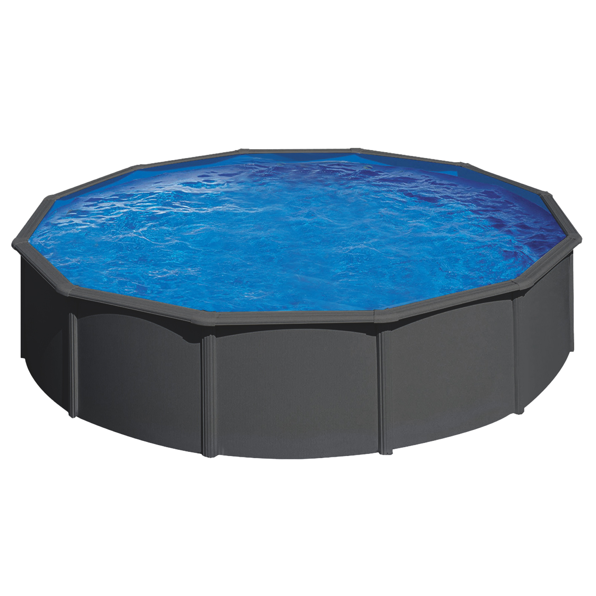 SWIM & FUN Basic Pool Anthracite 120 Grau Ø550 x cm, Pool, Grey Round