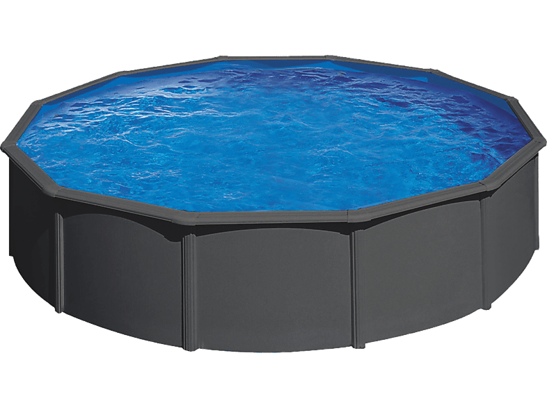 SWIM & FUN Basic Pool Round Ø550 x 120 cm, Anthracite Grey Pool, Grau