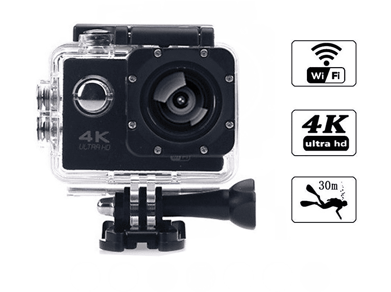 HD-Kameras,Unterwasserkameras,4K-Sportkameras,WiFi-Synchronisation,30m SATURN wasserdicht | Action-Kamera KINSI