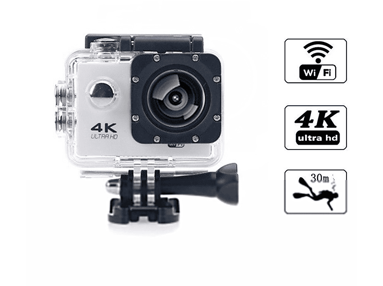 Action-Kamera wasserdicht,WiFi-Synchronisation KINSI HD-Kameras,4K-Sportkameras,Unterwasserkameras,30m