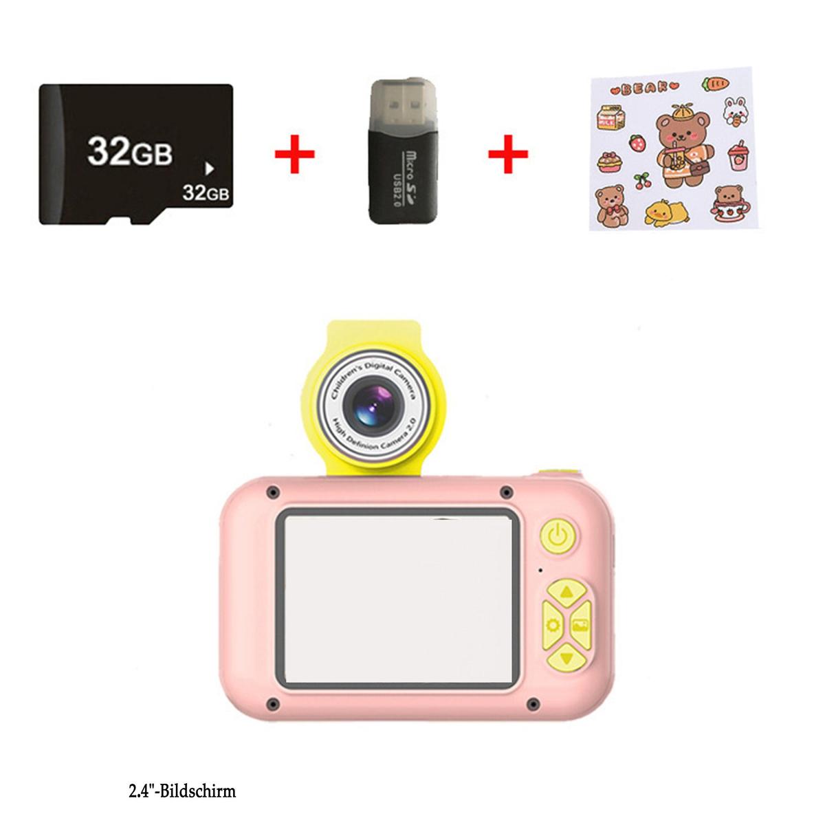 KINSI 40 für Kinderkamera HD-Kamera Kinder, 2.4 Kinderkamera rosa, Kinderspielzeug,Kamera Megapixel, cm 12