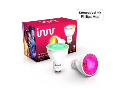 INNR Zigbee GU10 RGBW, Kompatibel mit Philips Hue & Alexa, Smart LED,  2-pack, RS 232 C-2 LED Lampe multicoloured, warm white, cold white, neutral  white