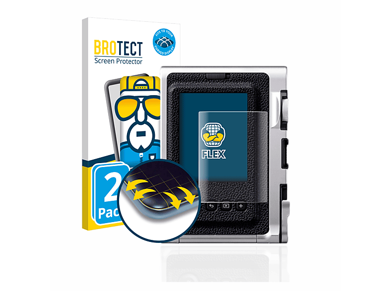 BROTECT 2x Flex Full-Cover 3D Mini Evo) Fujifilm Schutzfolie(für Curved Instax