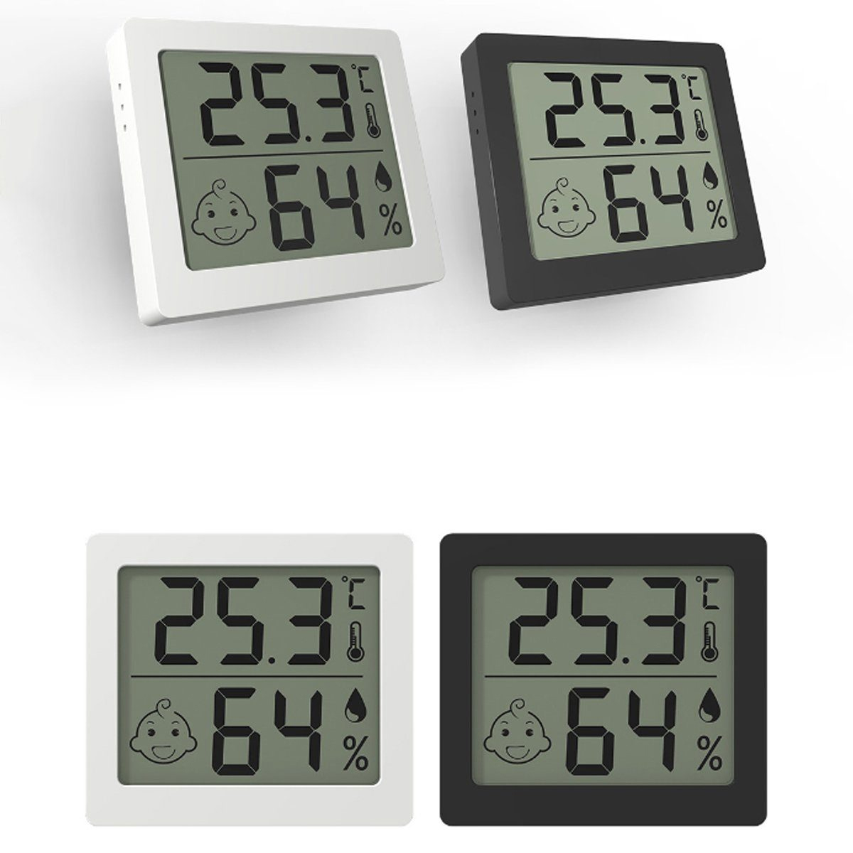 BABY JA Digitalthermometer, Thermometer, LCD Bildschirm Hygrothermometer Großer