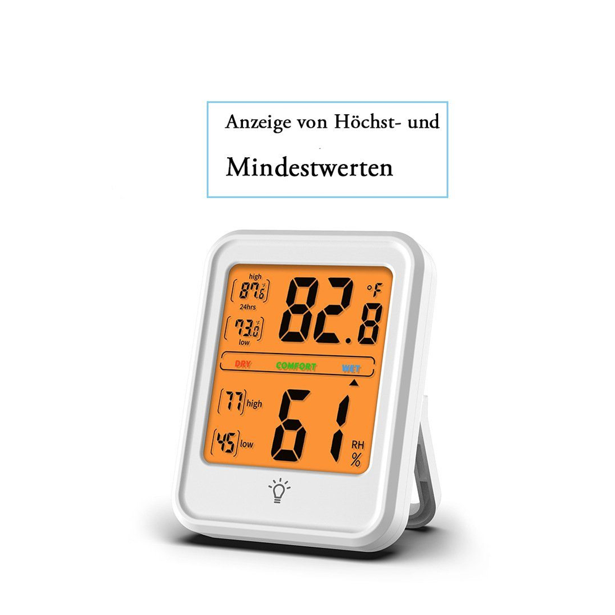 BABY JA Digitales Hygrothermometer Hintergrundbeleuchtung mit Thermometer,Raumthermometer,Hygrometer Innen,Display