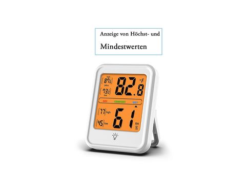 BABY JA Raumthermometer Digitales Thermometer,Hygrometer Innen,Display mit  Hintergrundbeleuchtung Hygrothermometer