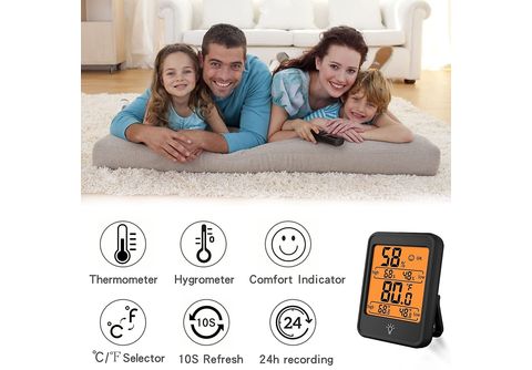 BABY JA Raumthermometer Digitales Thermometer,Hygrometer Innen,Display mit  Hintergrundbeleuchtung Hygrothermometer