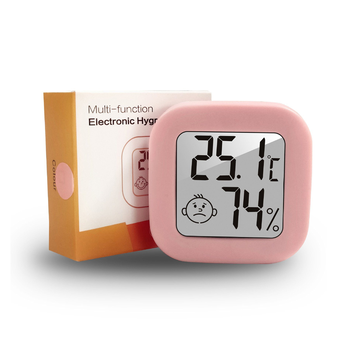 BABY Mini Raumthermometer Smart Hygrothermometer Smiley-Gesicht Connect Digital Thermometer/Hygrometer JA mit