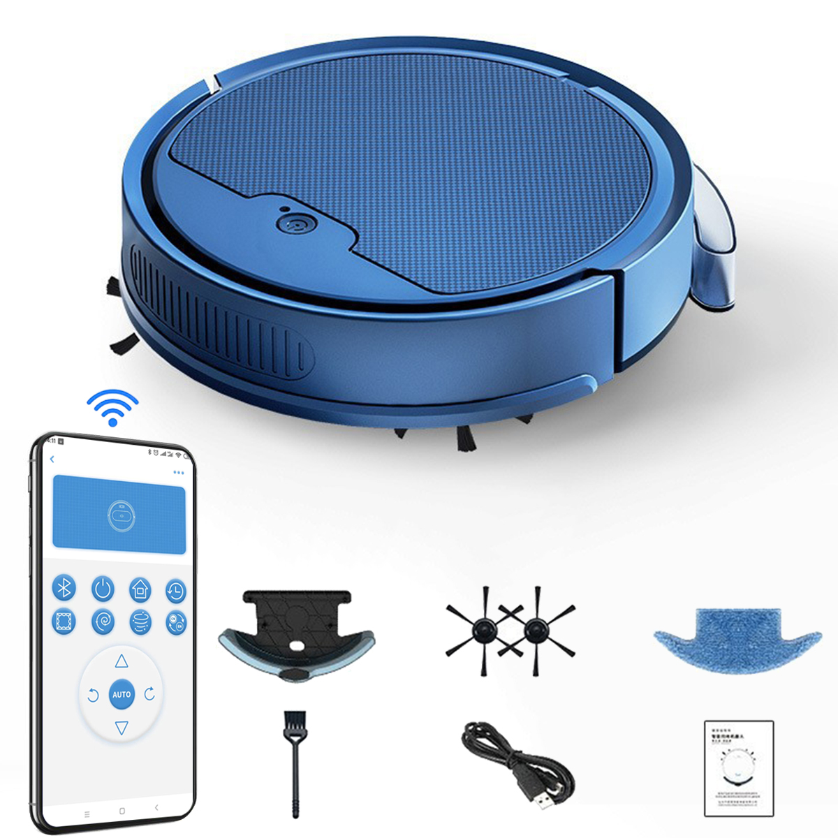DEDOM Saugroboter Intelligenter Bodenfeger, Staubsauger, Bluetooth vollautomatisch, Saugrobotor APP Wischroboter