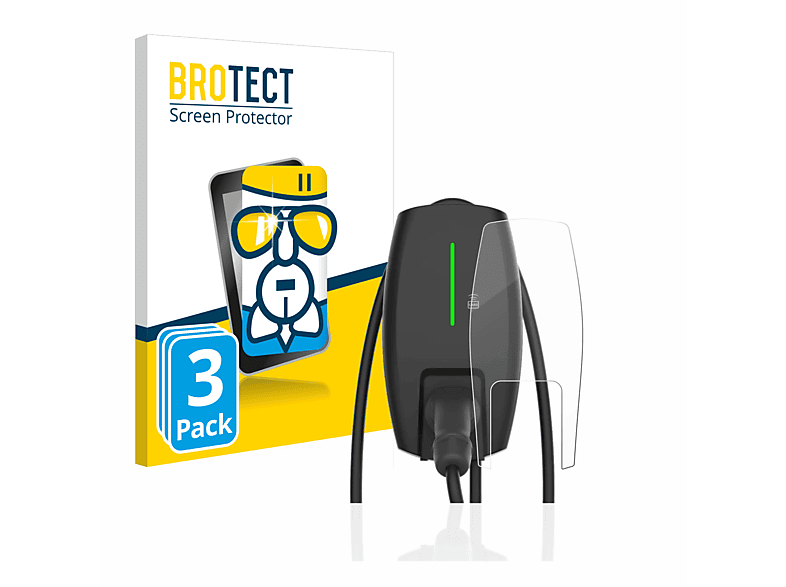 BROTECT 3x Airglass klare Schutzfolie(für Autoaid Intelligent Wallbox  11 kW)