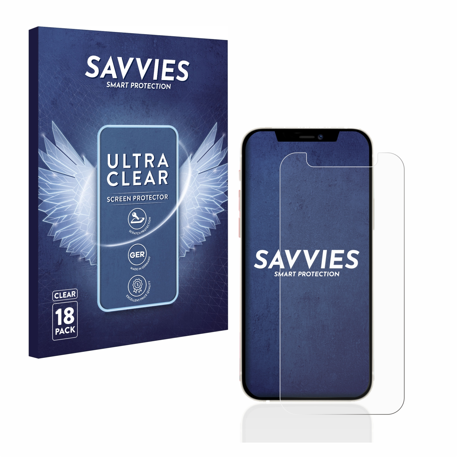 SAVVIES 18x klare mini) iPhone Schutzfolie(für 12 Apple
