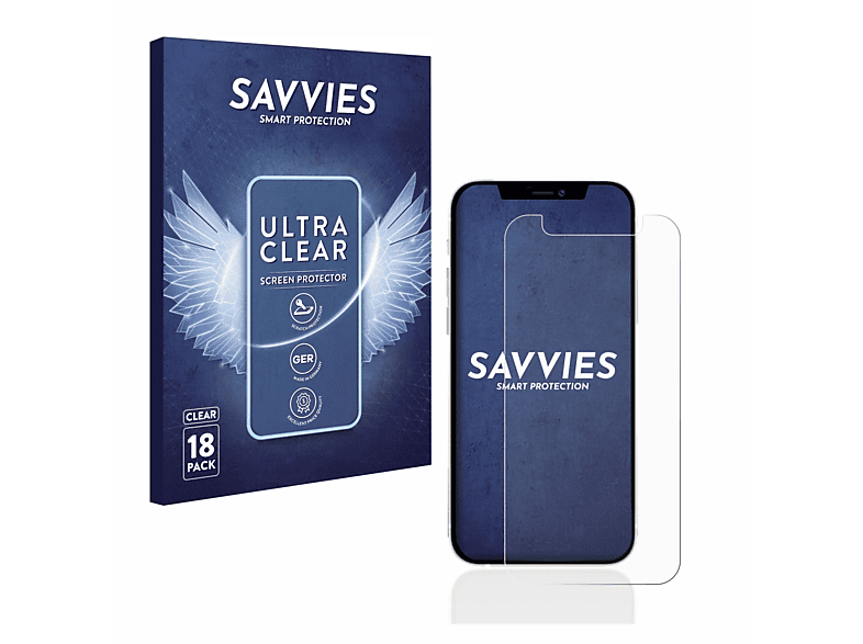 SAVVIES 18x klare Schutzfolie(für mini) iPhone Apple 12