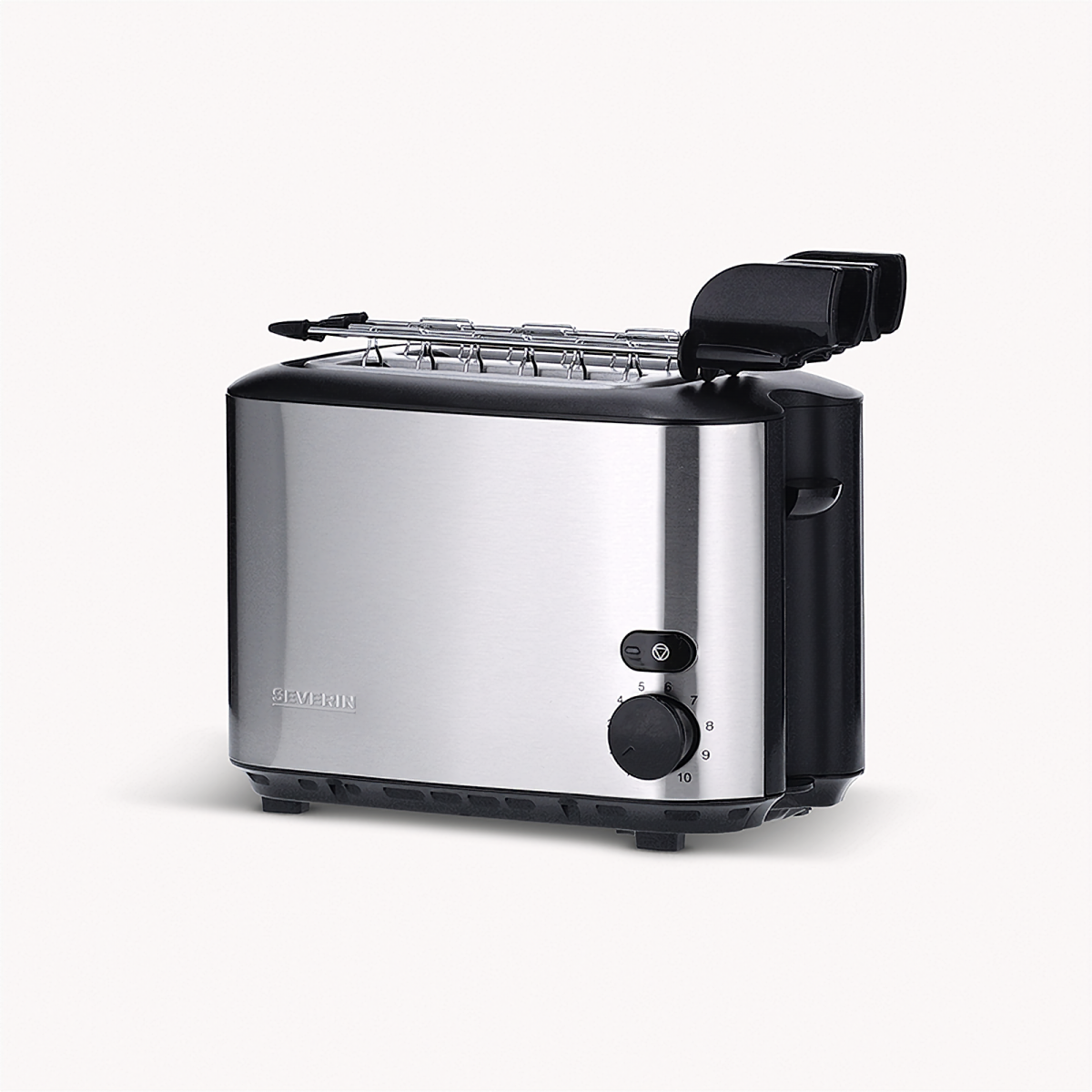 Watt, 2) Toaster 2516 gebürstetschwarzsilber (540 SEVERIN Schlitze: AT