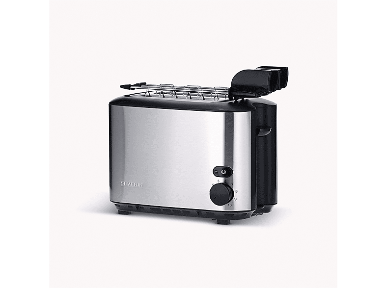 SEVERIN AT 2516 Toaster gebürstetschwarzsilber (540 Watt, Schlitze: 2)