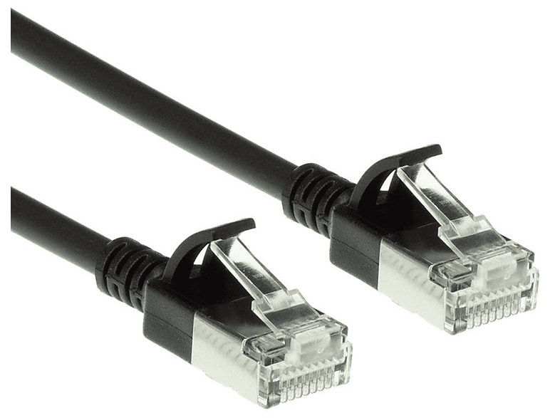 ACT DC7952 U/FTP 0,25 m cm, - Patchkabel 25 Rechenzentrum Netzwerkkabel, Schwarz LSZH Slimline CAT6A