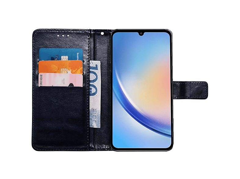 Galaxy Bookcover, Samsung, 3-karten, A05s, CASEONLINE Dunkelblau