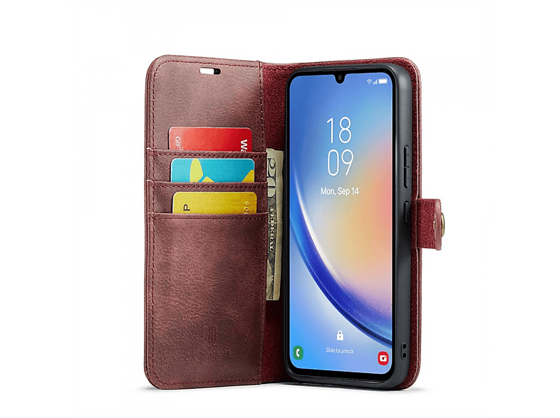 DG MING 2in1, Bookcover, 4G, Galaxy A24 Rot Samsung