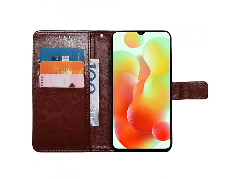 Bookcover, Redmi 3-karten, Xiaomi, CASEONLINE Braun 12C,