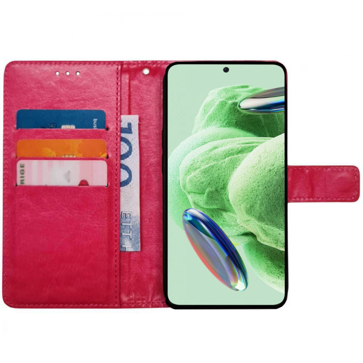 CASEONLINE 3-karten, Bookcover, Xiaomi, Redmi Rosa 5G, Note 12