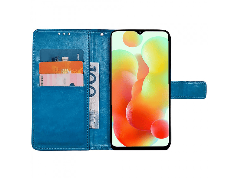 Bookcover, Redmi Xiaomi, CASEONLINE 12C, 3-karten, Hellblau