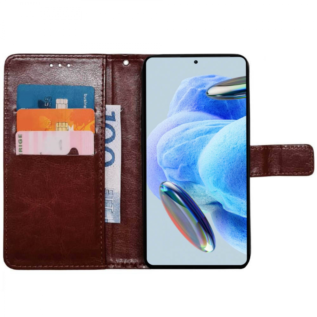 Xiaomi, Note 3-karten, Braun CASEONLINE Pro, Redmi Bookcover, 12