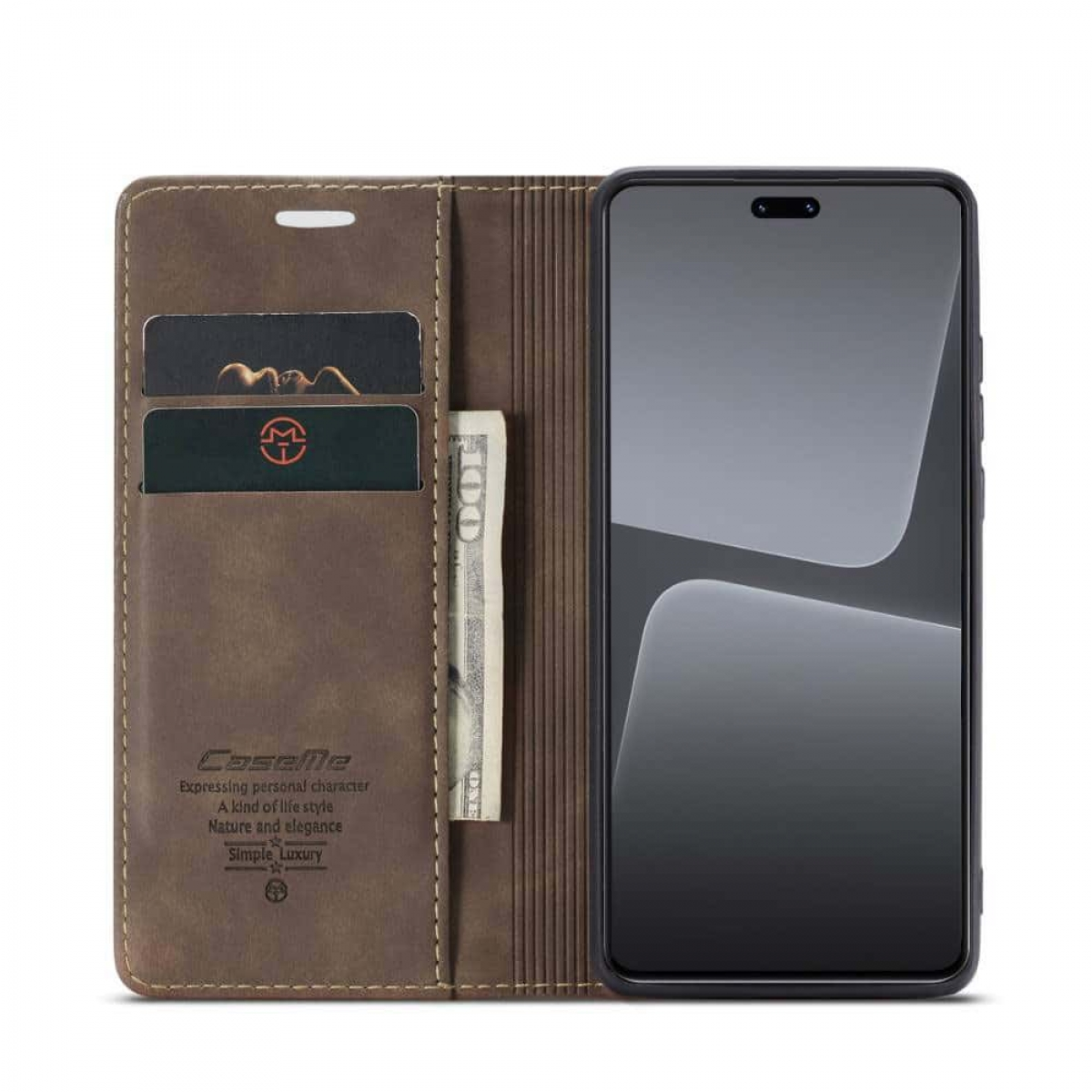 Xiaomi, 13 Lite, Bookcover, Coffee CASEME Smart,