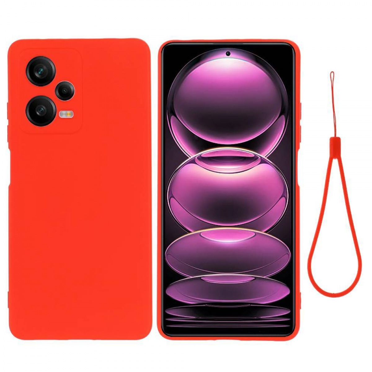 Liquid, OnePlus, Note Redmi 12 Backcover, Rot CASEONLINE Pro,